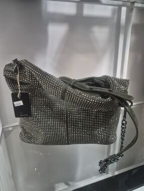 Studded Olive Green Shoulder Bag - Unbranded